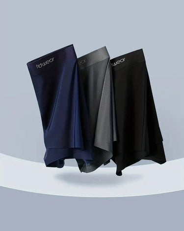 Bóxers sin costuras de tacto suave para hombre – bóxers azul marino, gris y negro colgados