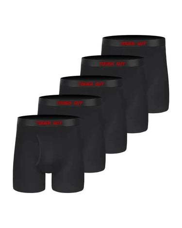 Herren Sport-Boxershorts aus Baumwolle mit Eingriff – 5 schwarze Boxershorts