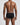 Elastiske herretrusser med lav talje – båret, set bagfra