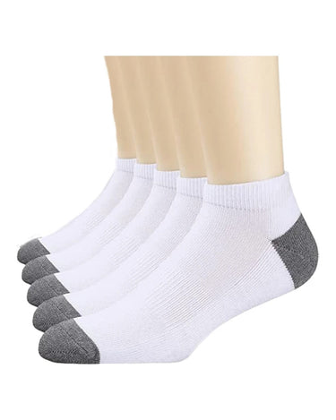 Calzini uomo in cotone tinta unita – confezione da 5 paia, 5x bianco (tallone grigio)