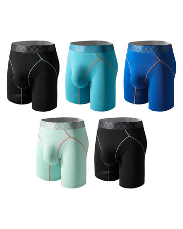 Boxer uomo in bambù elasticizzati – confezione da 5 pezzi, 2x nero + 1x turchese + 1x blu royal + 1x verde menta