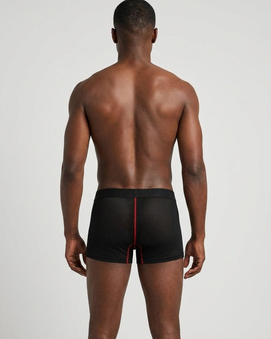 Sportsboxershorts for menn i mesh – på kropp, bakfra