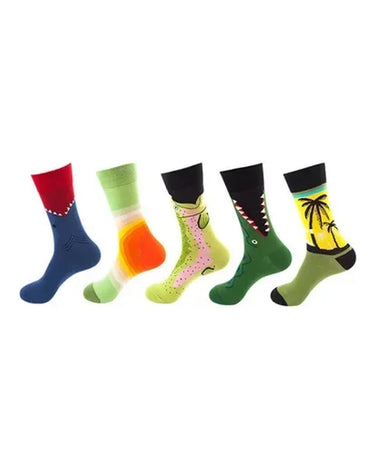 Meias de homem às bolinhas em algodão – pack de 5 pares, 5x padrões sortidos multicolor