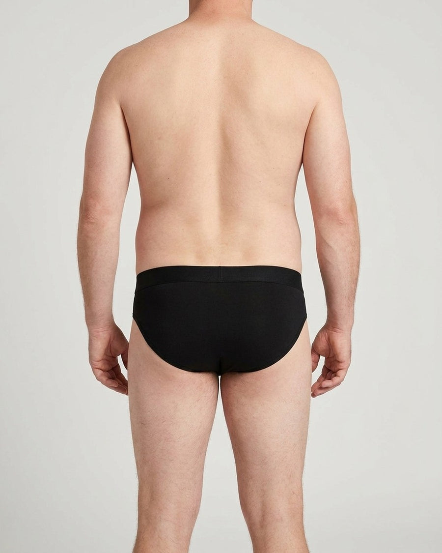 Men's Low-Rise Cotton Briefs – worn, back view