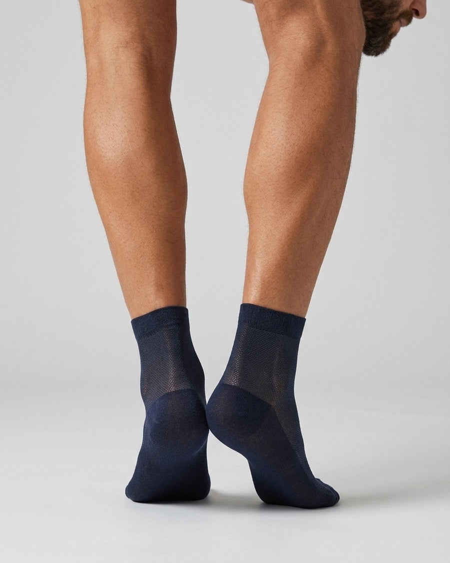 Men's Thin Ankle Socks – worn, back view