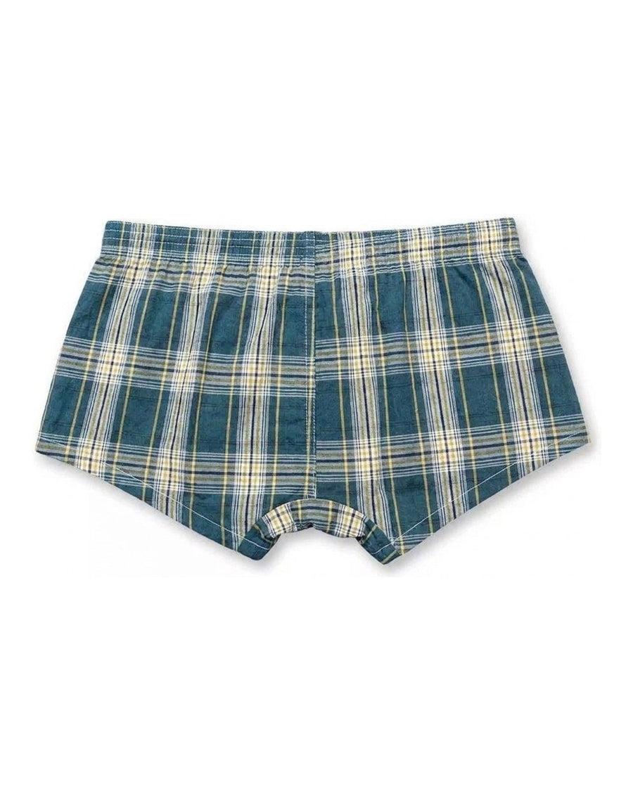 Men's Low-Rise Check Cotton Boxer Shorts – back