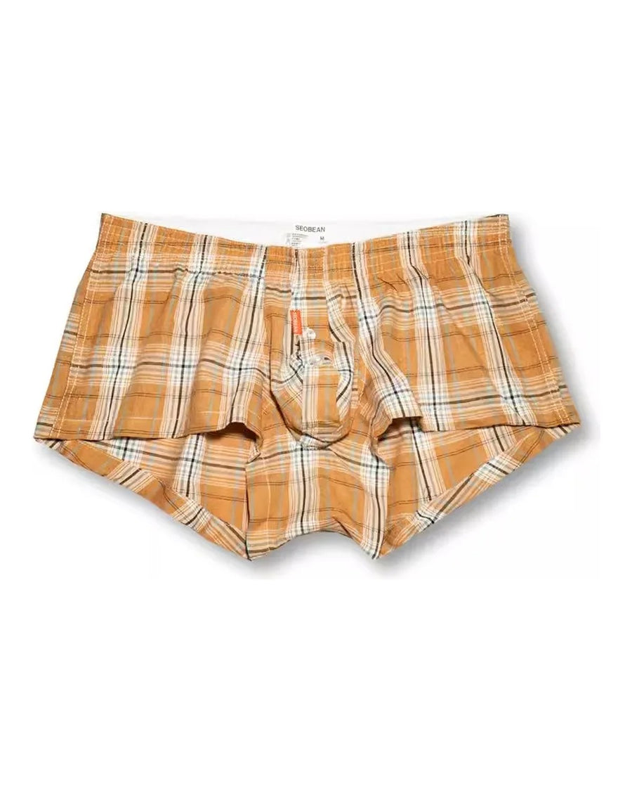 Men's Low-Rise Check Cotton Boxer Shorts – front