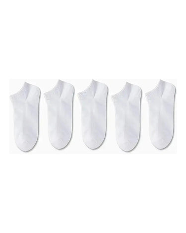 Men's Absorbent Sports No-Show Socks – pack of 5 pairs, 5x white