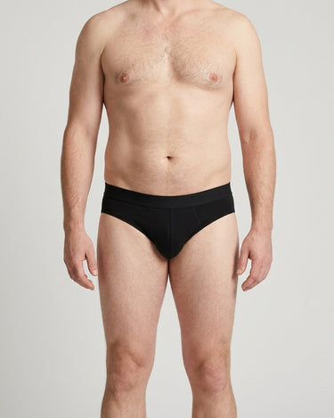 Men's Low-Rise Cotton Briefs – worn, front view