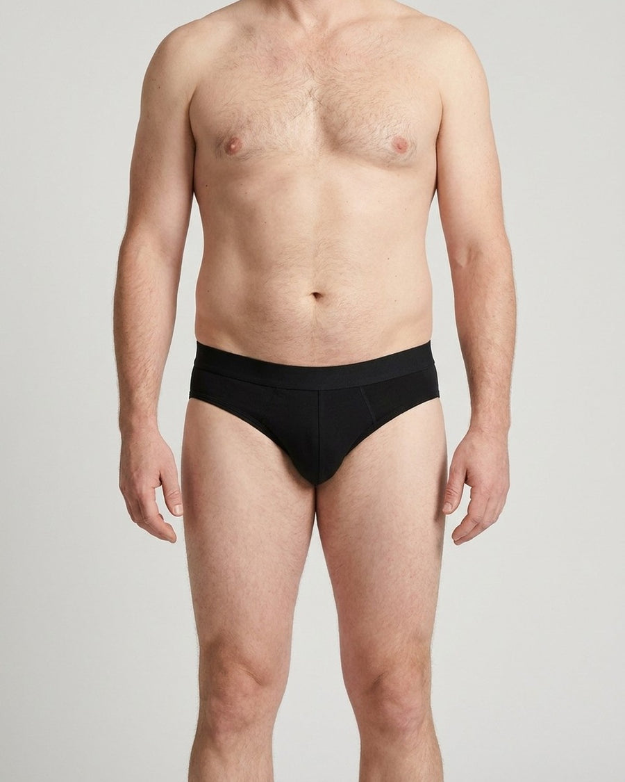 Men's Low-Rise Cotton Briefs – worn, front view