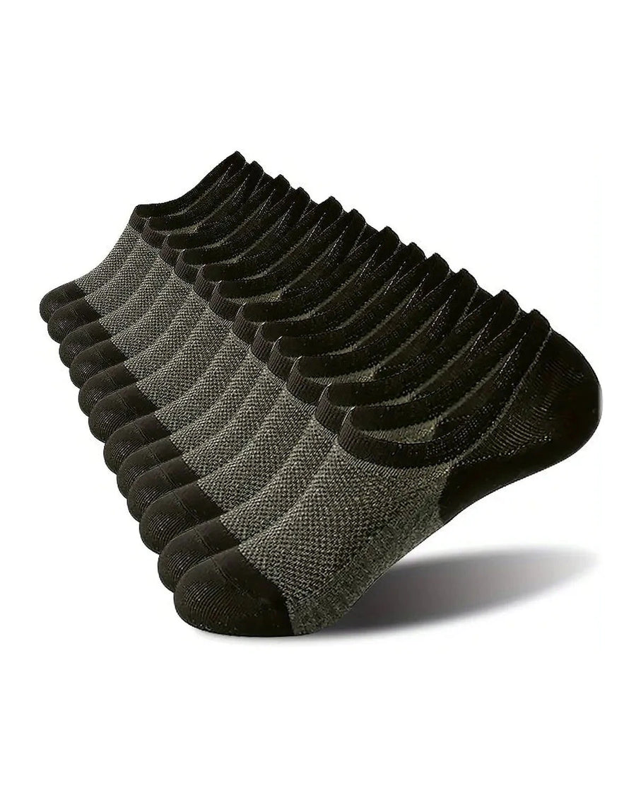 Men's Light Mesh No-Show Socks – 6 pairs of black no-show socks