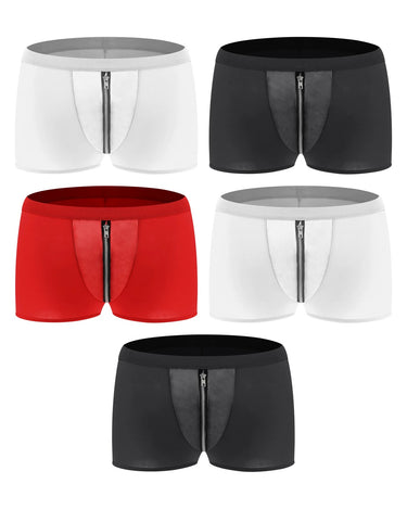 Boxer homme rouge – lot de 5 pièces, 2x blanc + 2x noir + 1x rouge