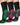 Men's Black Sports Compression Socks – 3 black socks with green, pink and grey details