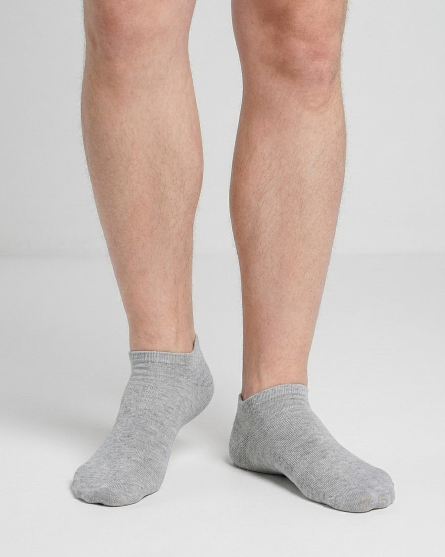 Men's Absorbent Sports No-Show Socks – worn, front view