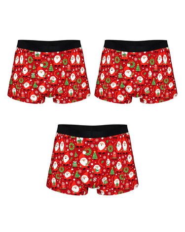 Men's Red Christmas Boxer Briefs with Santa – confezione da 3