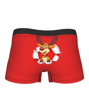 Men's Red Christmas Boxer Briefs with Reindeer – retro