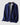 Dark blue zip cardigan with collar, open, front view