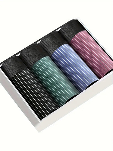 SET DI 4 BOXER DA UOMO TRASPIRANTI A RIGHE