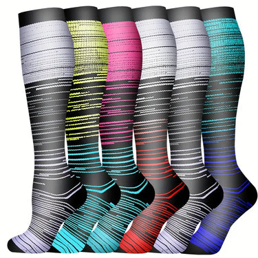 Set di 6 Calze a Compressione Graduata - Supporto per Sport e Viaggi