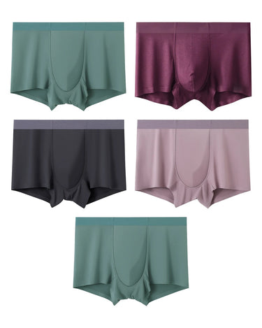 Boxer homme en modal rouge – lot de 5 pièces, 1x pétrole + 1x bordeaux + 1x gris anthracite + 1x lilas + 1x sauge