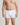 Ensfarvede herreboxershorts i bomuld – båret, set forfra