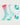 Men's Padded Crew Sports Socks with Colour Fade – two pink and turquoise faded socks, with fabric details