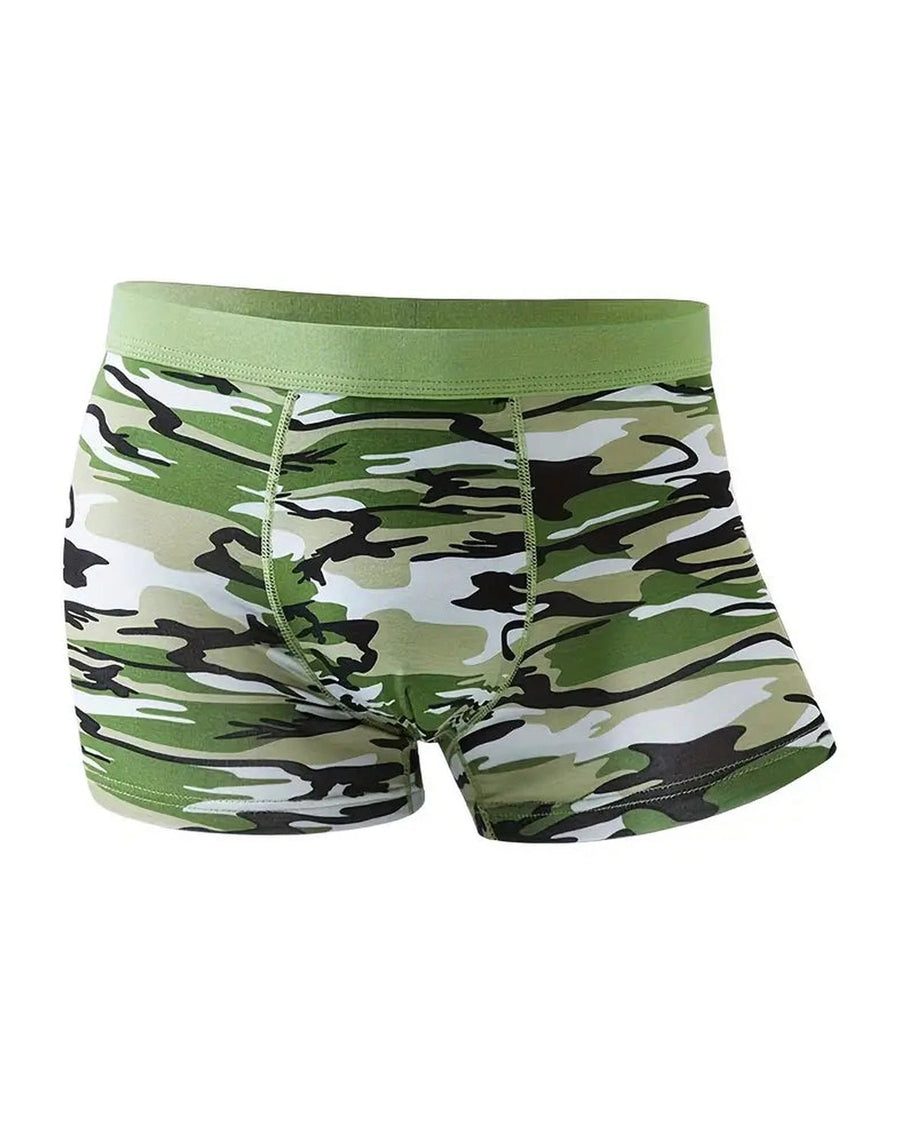 Boxer homme camouflage en bambou – boxer camouflage vert clair, devant