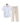 White short-sleeved linen shirt with beige trousers on a hanger