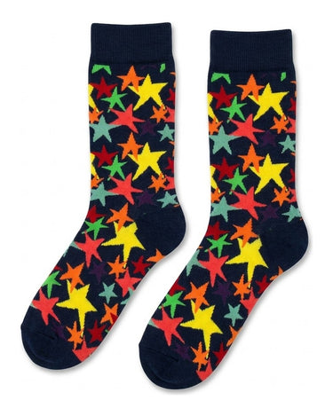 Calze lunghe uomo in cotone pettinato a righe – retro