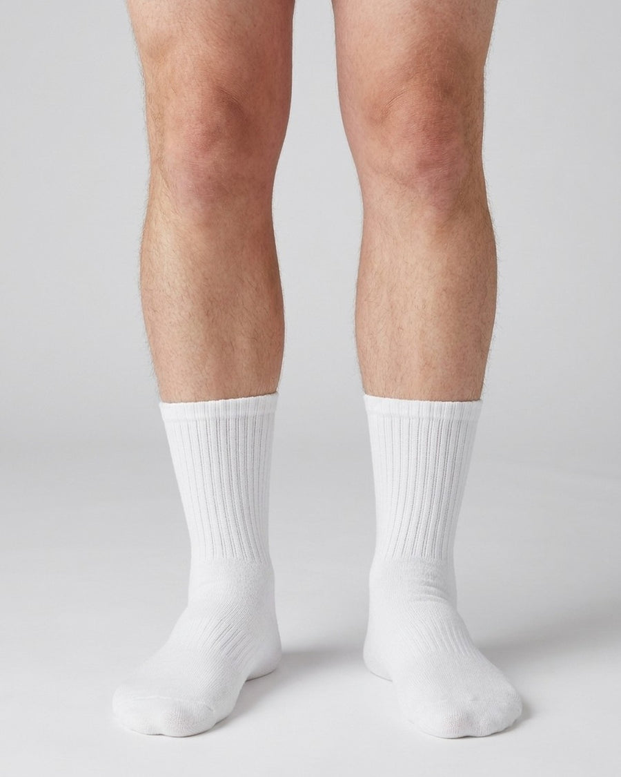 Herren Lange Sportsocken aus Baumwolle – getragen, Vorderansicht