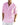Camicia di lino rosa con scollo a V e maniche arrotolate, indossata