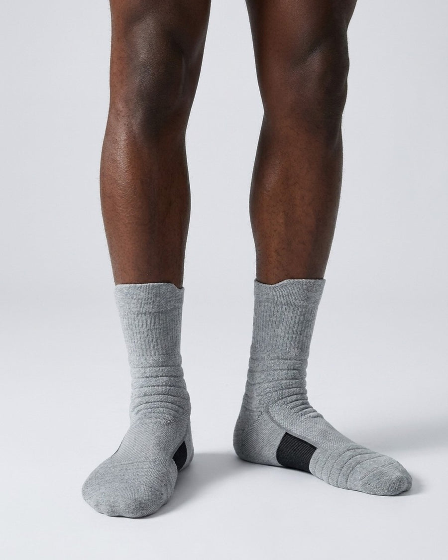 Herren Sportsocken aus Baumwolle, geruchshemmend – getragen, Vorderansicht
