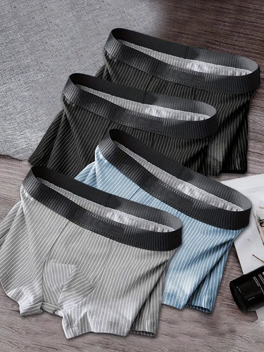 SET DI 4 BOXER DA UOMO TRASPIRANTI A RIGHE