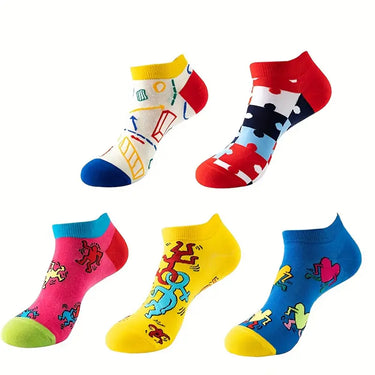 Set 5 Paia Calzini alla Caviglia Uomo - Sottili e Traspiranti