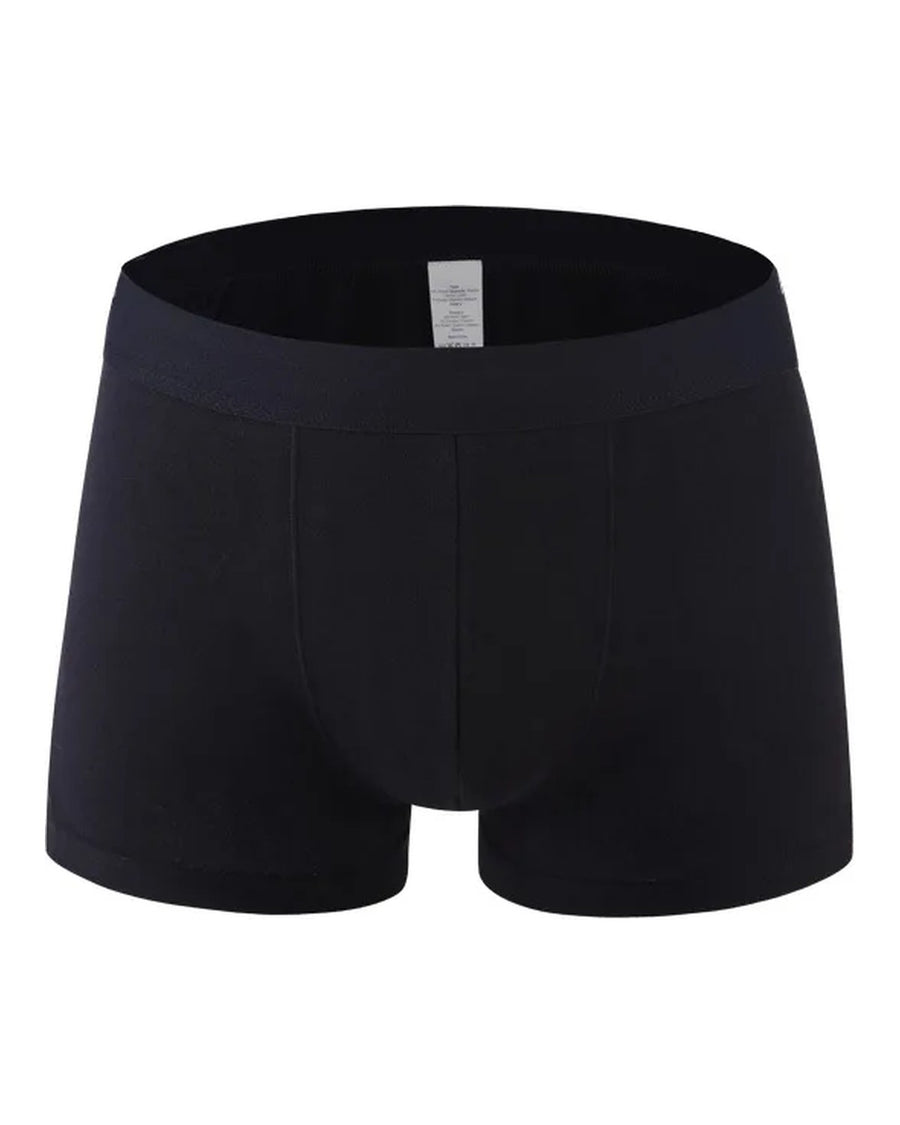 Ensfarvede herreboxershorts i bomuld – forside