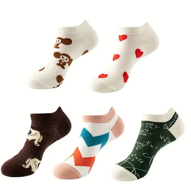 Set 5 Paia Calzini alla Caviglia Uomo - Sottili e Traspiranti