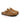 Clogs aus hellbraunem Wildleder mit Schnalle