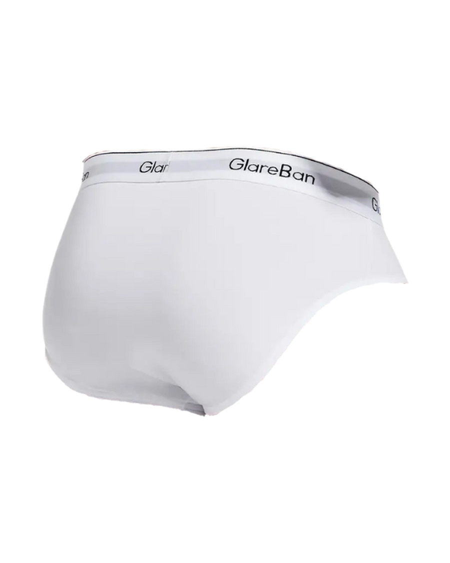 Men's White Low-Rise Stretch Briefs – white brief, side view
