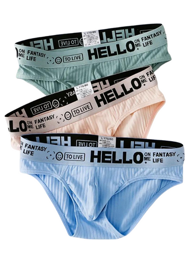 SET DI 3 SLIP DA UOMO IN COTONE ELASTICIZZATO