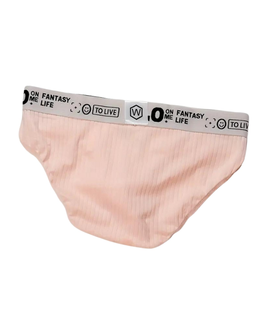 Men's Ribbed Cotton Briefs – peach pink brief, back view