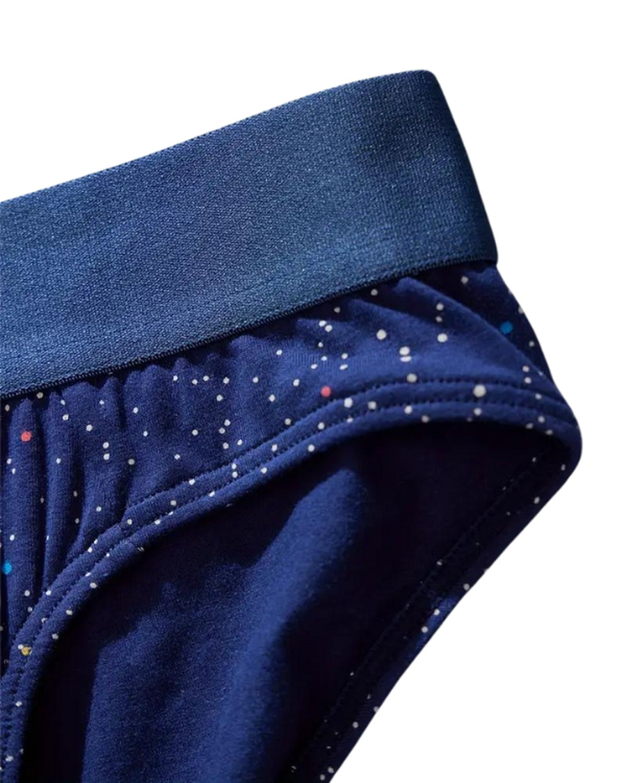 Men's Speckled Cotton Briefs – speckled navy brief, leg and waistband