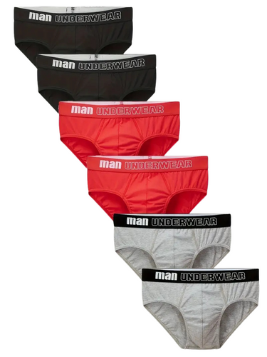 SET DI 6 SLIP ELASTICI DA UOMO - TINTA UNITA