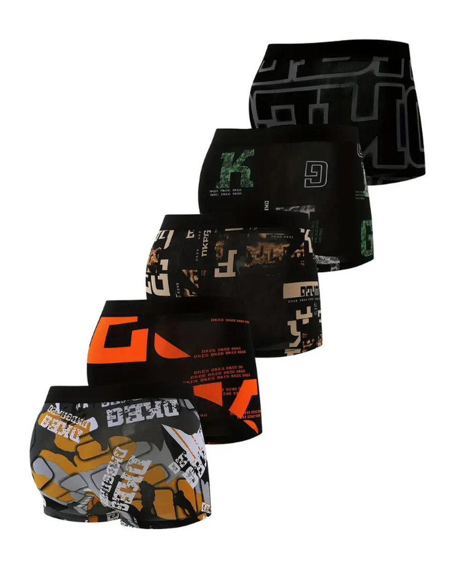 Men's Graphic Letter Print Boxer Briefs – Set A, another view