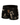 Men's Graphic Letter Print Boxer Briefs – black boxer with light letters, front