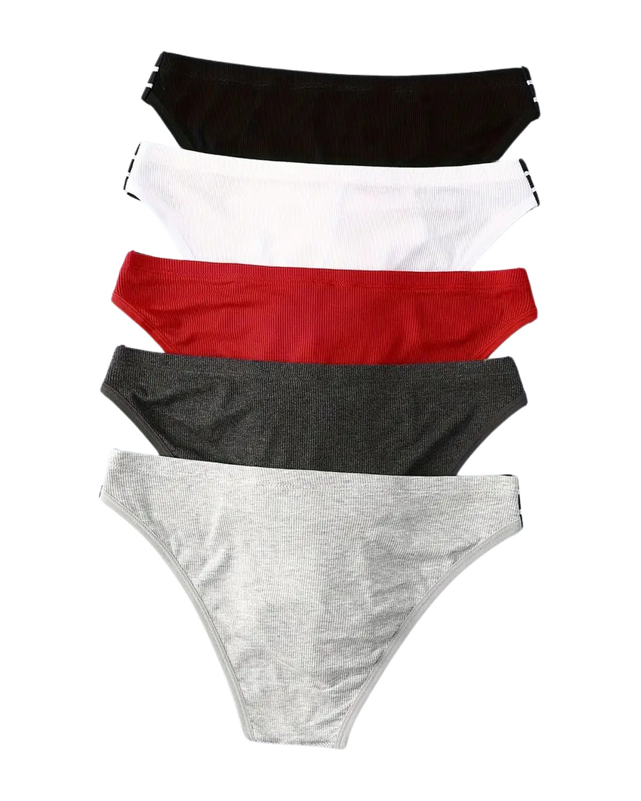 Men's Viscose Briefs with Striped Waistband – 5 briefs, back view