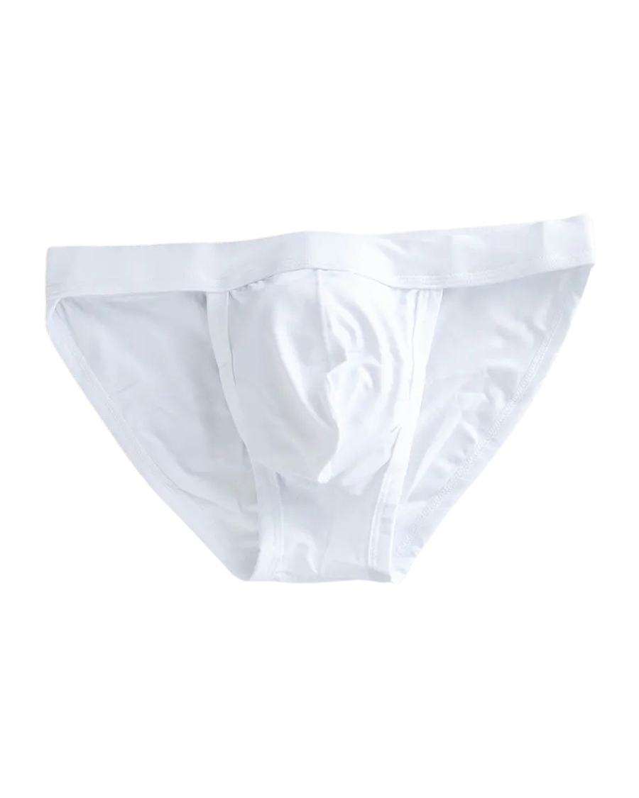 Men's Low-Rise Tanga Briefs – white tanga, front