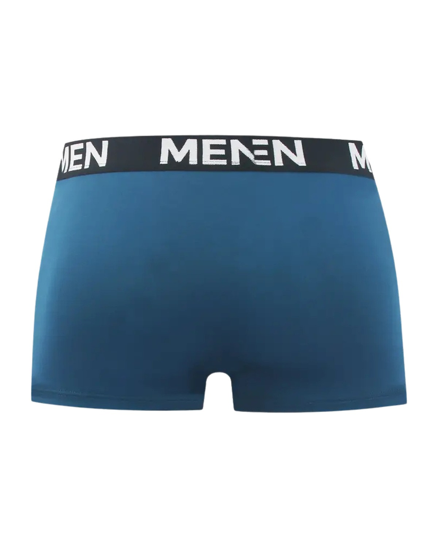 Men's Boxer Briefs with Contrast Piping – petrol blue boxer, back