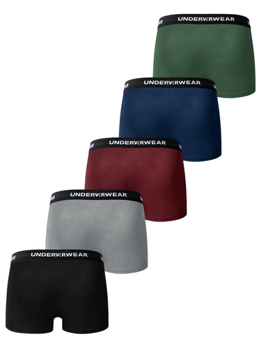 SET DI 5 BOXER UOMO - STAMPA CORONE E LETTERE