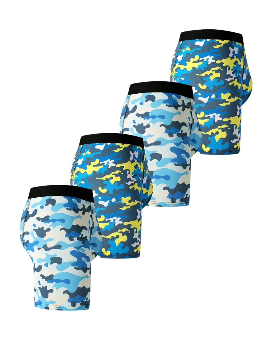 Lange camouflage boxershorts heren – de 4 camouflageboxers, zijaanzicht