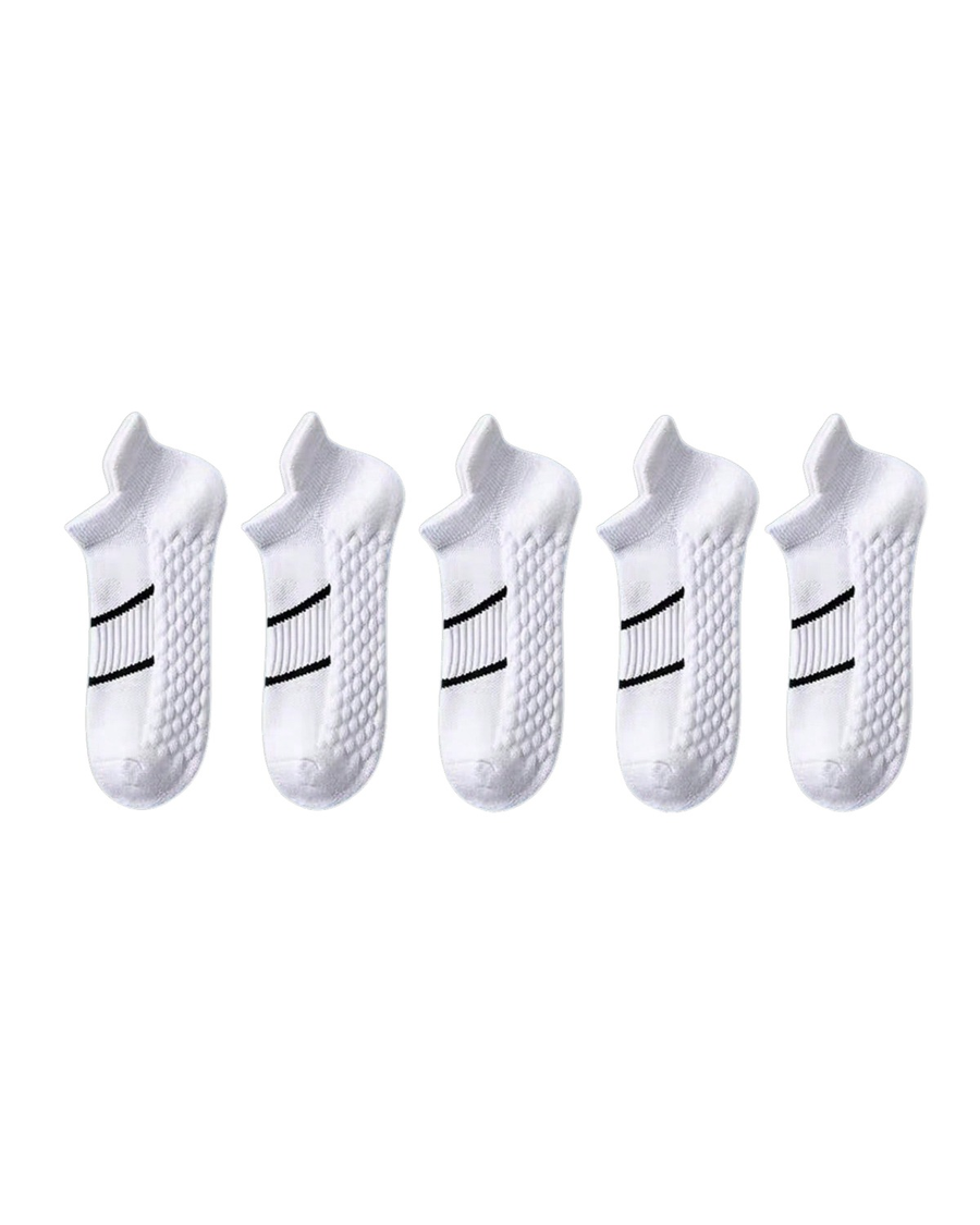 Men's White Sports Ankle Socks – 5 pairs of white socks